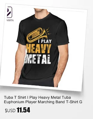 Tuba/футболка I Play Heavy Metal tuba euphonium, игрок, марширующая группа, футболка, графическая футболка с короткими рукавами, XXX Basic Man, футболка