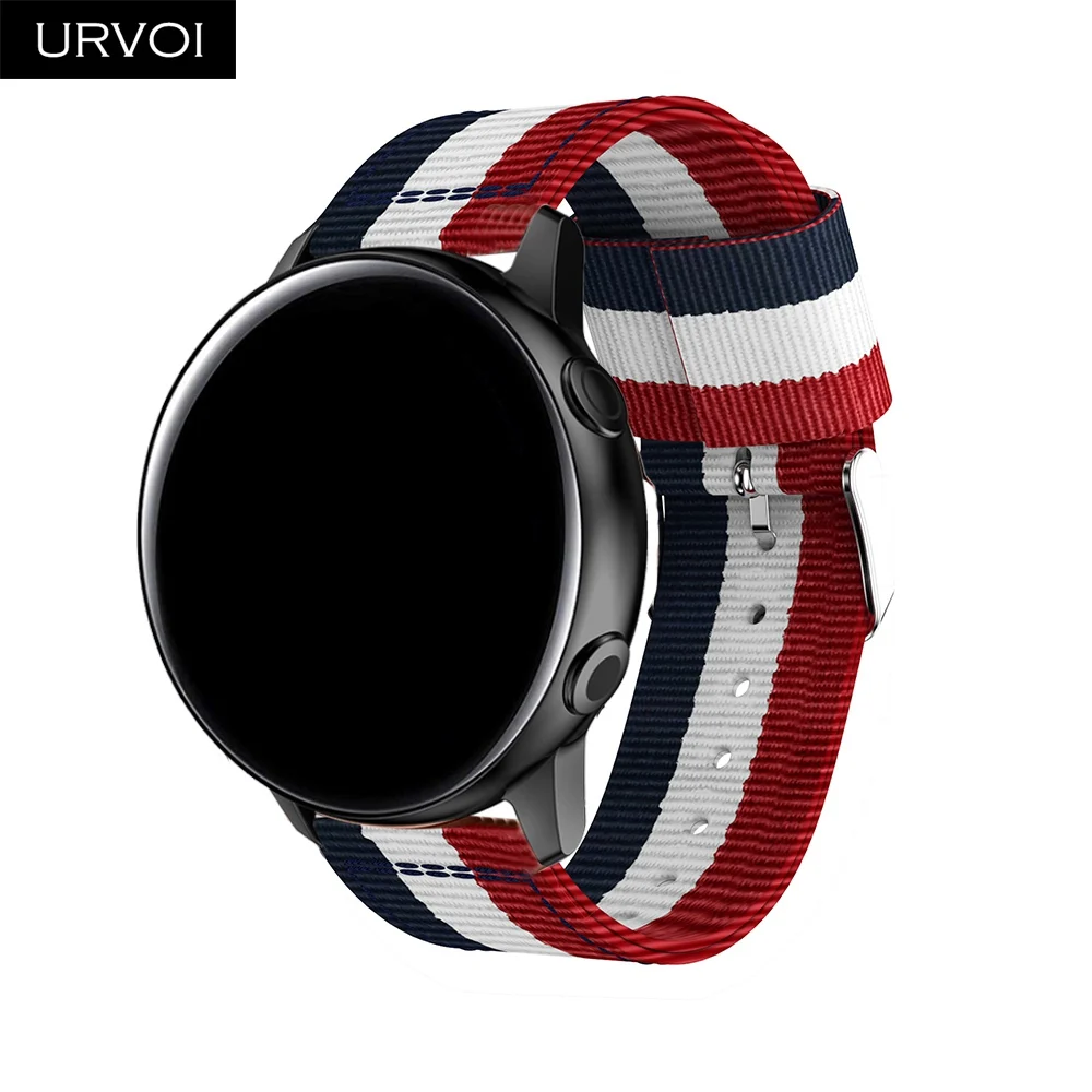 Ремешок нейлоновый URVOI для Galaxy watch active NATO прочный плетеный браслет 42 46 мм|Ремешки