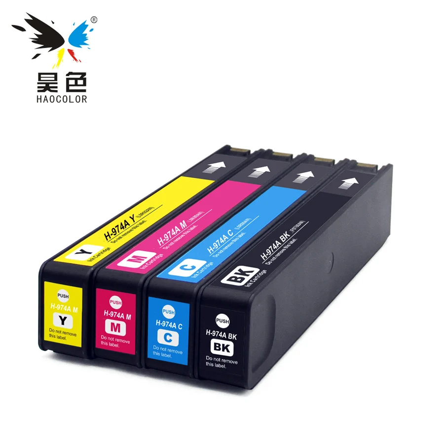 4x HAOCOLOR пигмент на основе повторного производства картриджей для HP974 HP974A HP pagewide 352dw