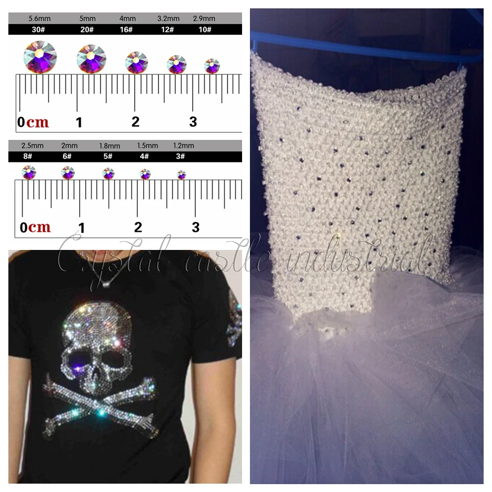Хрустальный замок 5A лучшие блестящие стразы разных размеров 1440 шт. нет горячей