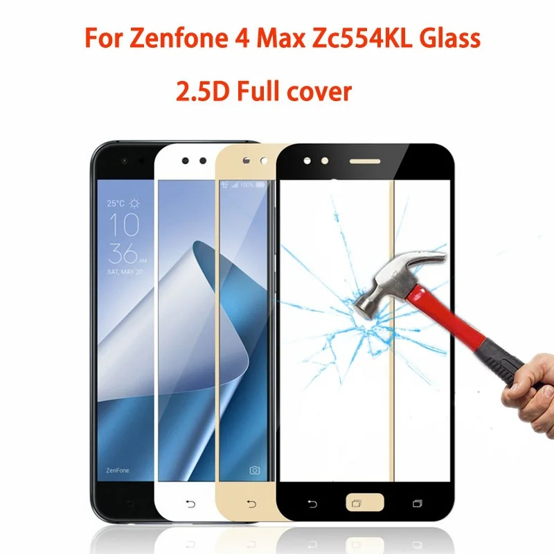 Закаленное стекло с полным покрытием для ASUS Zenfone 4 Max ZC554KL X001D X00ID на Zenfone4 Pro Plus S430 S425