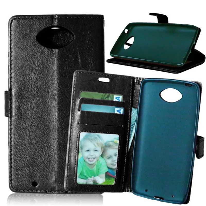 Роскошный кожаный чехол-книжка с 3 отделениями для кредитных карт и подставкой