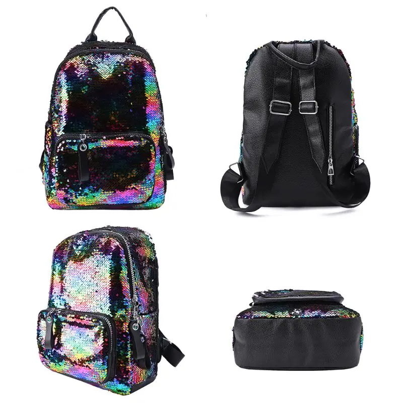 

THINKTHENDO 2020 Women Girls Sequins Backpack Glitter Casual Daypack School Travel Rucksack Shoulder Bag For Women Bookbags