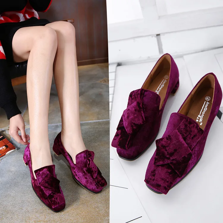 Туфли без задника фирменный дизайн на среднем каблуке с большим бантом женские