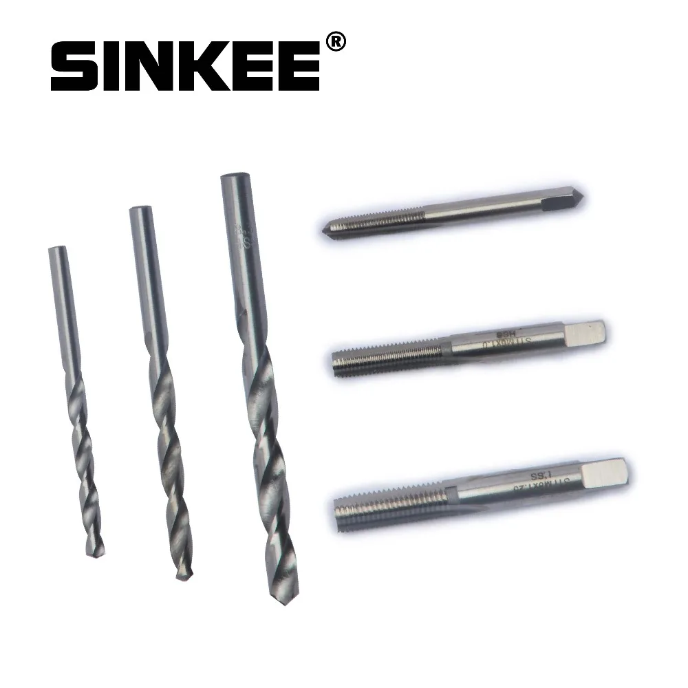 103 шт. Набор для ремонта резьбы Recoil Insert Drill Tap Car Garage Tools M5 X 0 8 M6 1 M8 25 SK1837| |