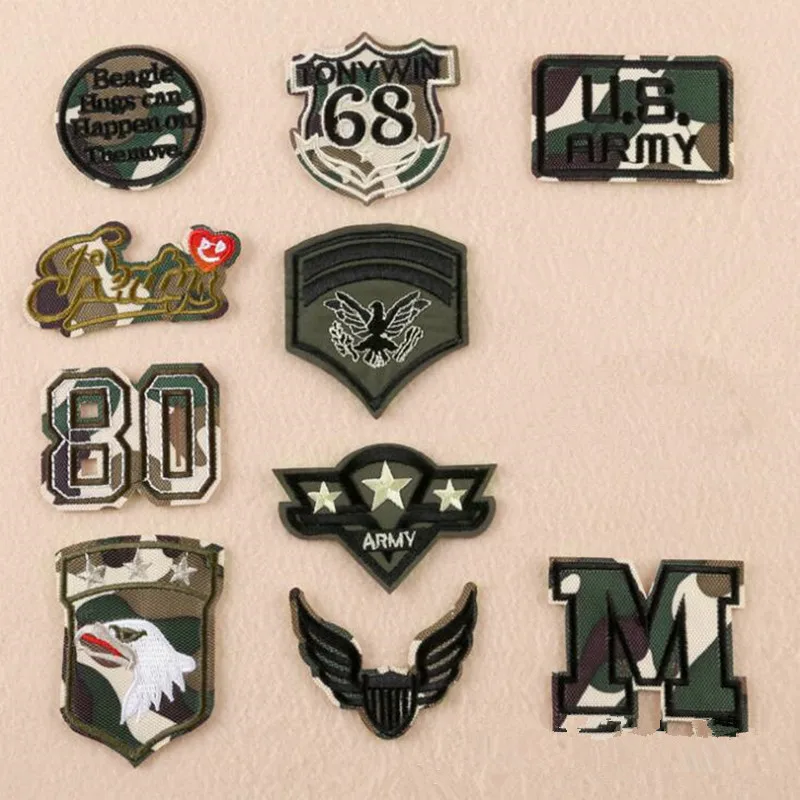 DOUBLEHEE вышитые железные армейские знаки различия Наплечные нашивки дизайн
