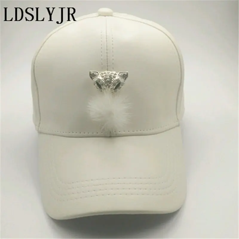 Ldslyjr Кожа Металл лиса регулируемая Бейсбол Snapback Cap путешествия шляпы для обувь