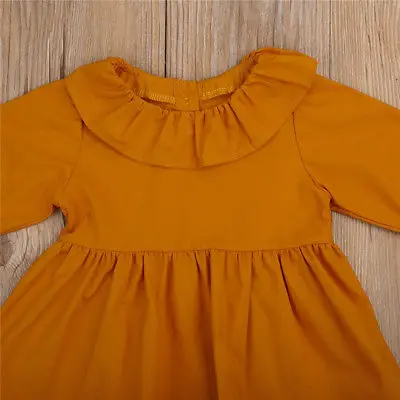 Блузка с длинными рукавами для маленьких девочек летний костюм оранжевого цвета