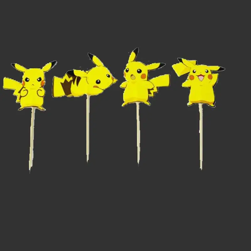 Pikachu 24 шт. Белоснежка Принцесса Dupcake топперы флажки для торта Baby Shower День рождения поставки торт декоративные шляпы с палочками - Цвет: Pikachu
