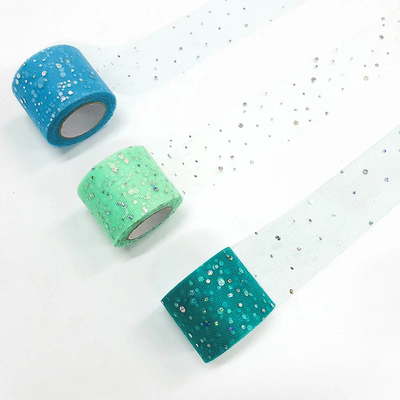 5 см 25 ярдов красочные блестки тюль детская юбка-пачка для душа девочек украшения