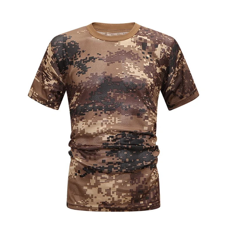 

Camouflage Short-sleeved T-shirt Loose Breathable Quick Dry Men Women Compression Shirt Body Bulding
