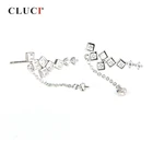 Женские свадебные серьги CLUCI, серьги из стерлингового серебра 925 пробы с кубическим цирконием и жемчугом, SE044SB