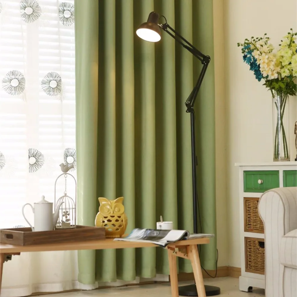 Плотные затемняющие шторы для спальни 6 цветов современные из искусственного