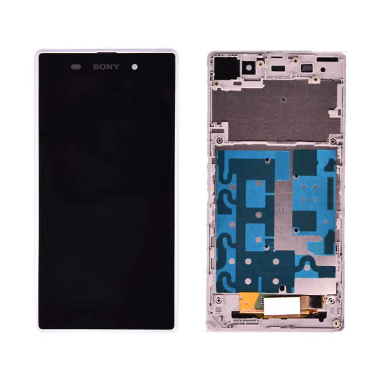 Для sony Xperia Z1 L39H L39 C6902 C6903 C6906 ЖК-дисплей+ кодирующий преобразователь сенсорного экрана в сборе с рамкой - Цвет: with frame White