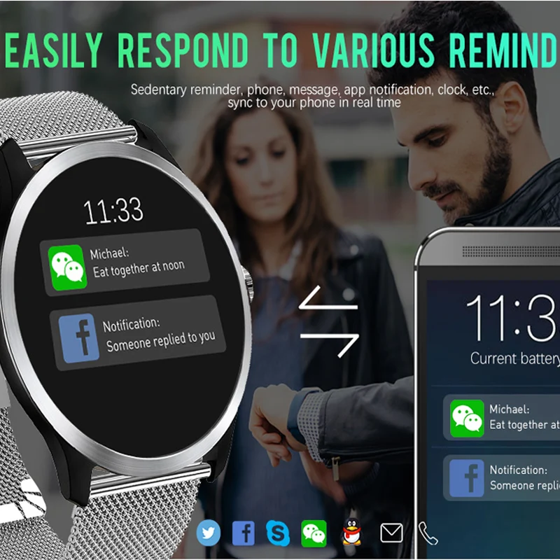 Лидирующий бренд Роскошные умные часы для мужчин ЭКГ PPG пульсометр Монитор