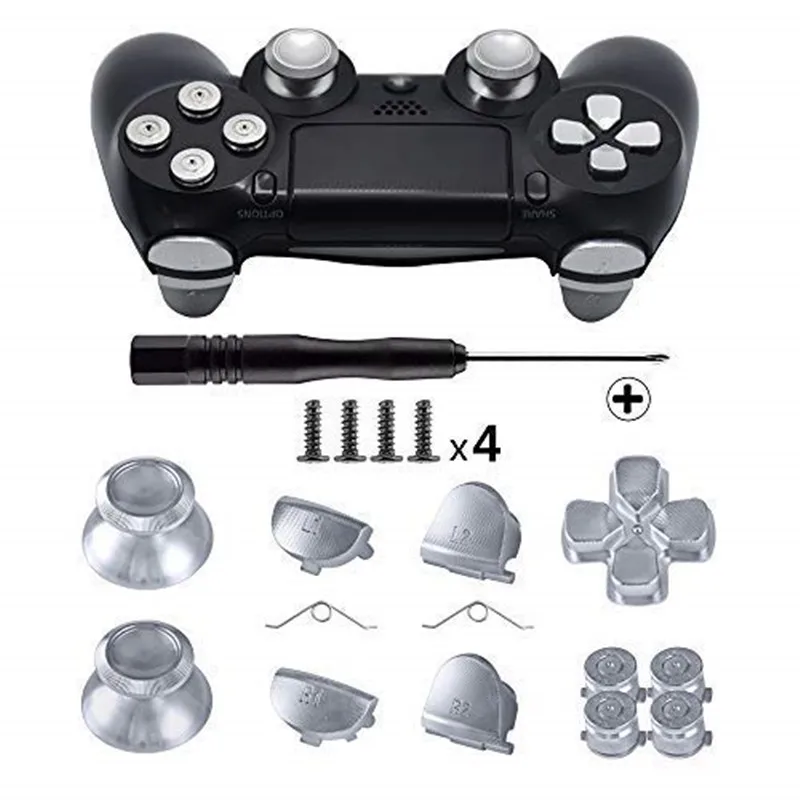 Металлические кнопки для Playstation 4, алюминиевые джойстики аналоговая ручка пули D-pad L1 R1 L2 R2 триггер для PS4 V1 старые контроллеры
