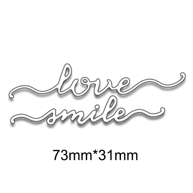 Good Word &quotlove &amp smile&quot металлические режущие штампы трафареты сделай сам для