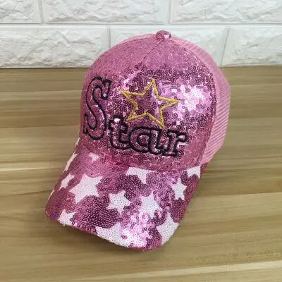 MAERSHEI женская летняя блестящая Звезда Корейская бейсболка casquette homme женская для отдыха и путешествий козырек открытый дышащий солнцезащитный козырек - Цвет: Pink