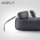 Мужские солнцезащ. Очки для вождения AOFLY, черно-золотистые солнцезащитные очки для вождения с квадратными зеркальными поляризованными линзами степени защиты уф400, лето 2019