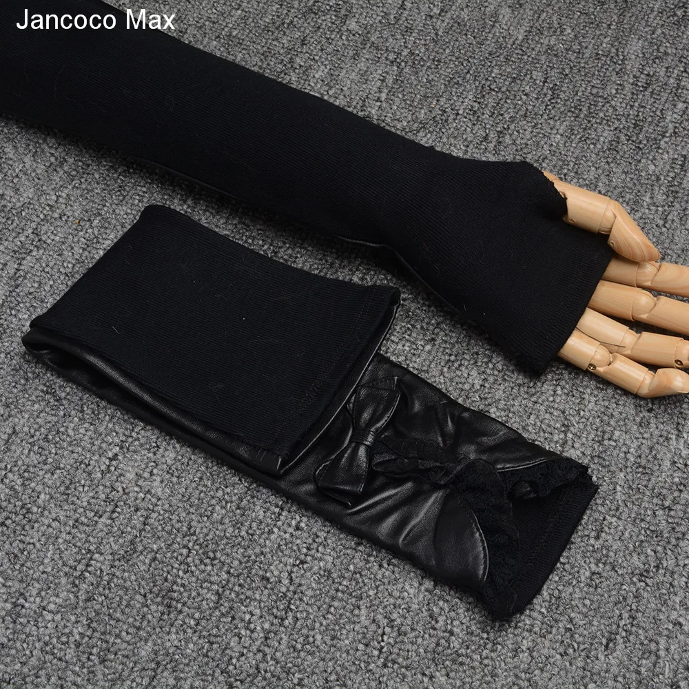 Jancoco Max стиль весна лето осень длинные перчатки из овечьей кожи бант кружева украшения S2069