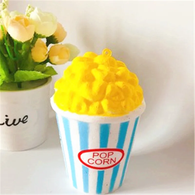 Милая игрушка Jumbo Popcorn Squishy ремешок для телефона сжимается антистресс медленно