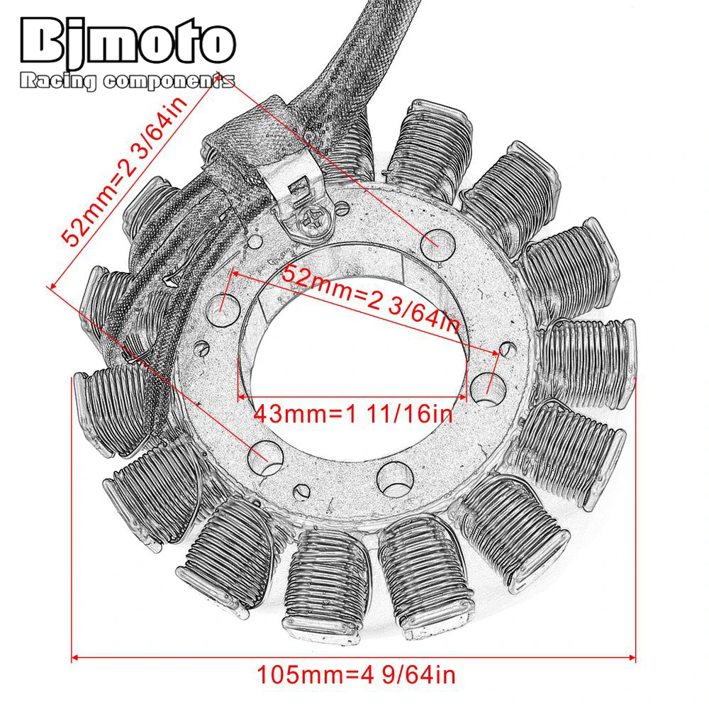 BJMOTO R1 катушка статора зажигания мотоцикла для Yamaha YZF 2009 2010 2011 2012 2013 2014 двигателя