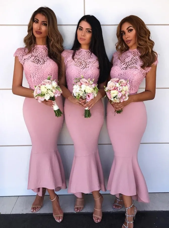 Vestidos Fiesta Boda элегантное кружевное платье подружки невесты с короткими рукавами и