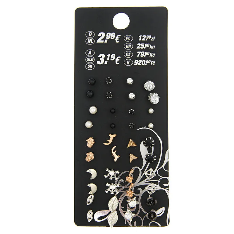 Модные серьги гвоздики 20 парт/Лот искусственный жемчуг разных цветов|stud earrings set|20