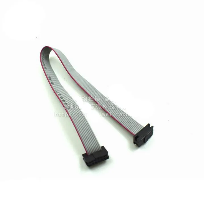 FC-10P кабель с двойной головкой/эмулятор ARM линия загрузки/кабель JTAG/шаг 2 54 мм/серый