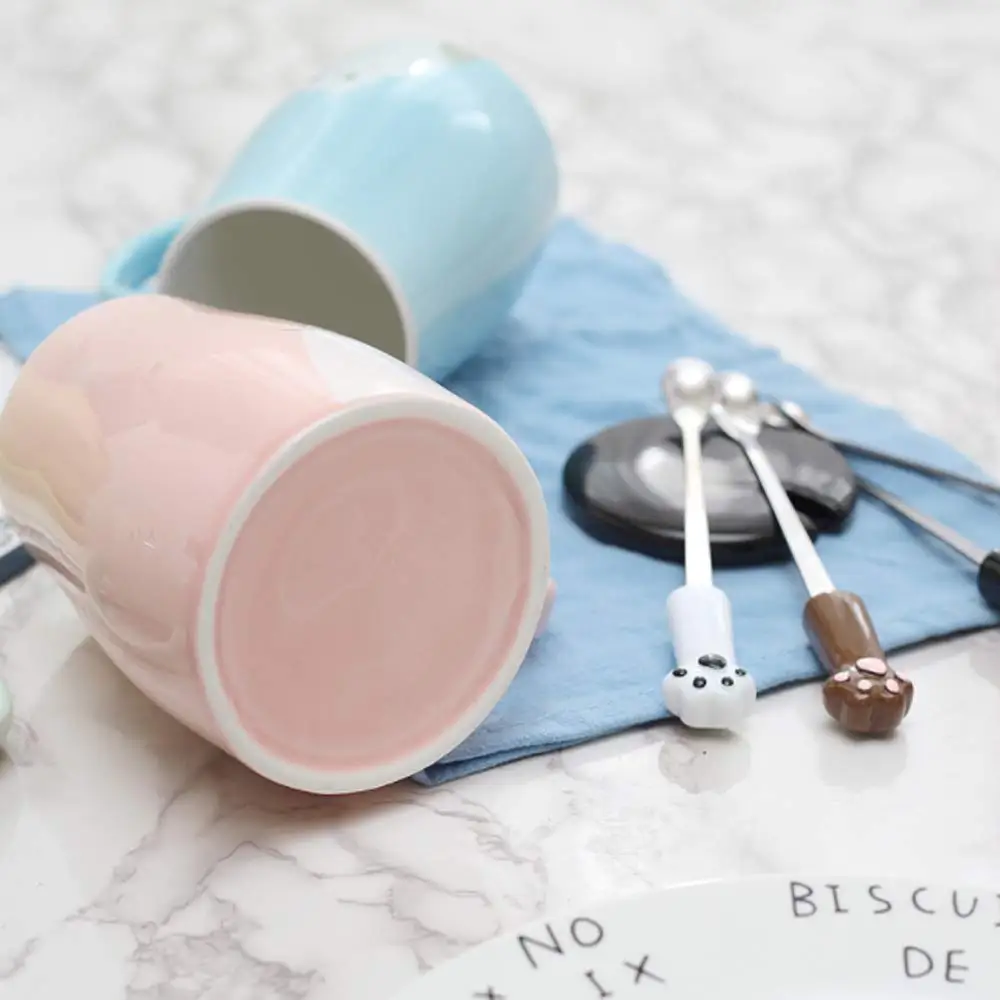 Новая термостойкая чашка с розовым котом цветная мультяшная керамическая кружка