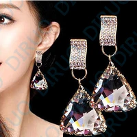 european and american fashion classic exaggerated crystal earrings high grade earring female accessories