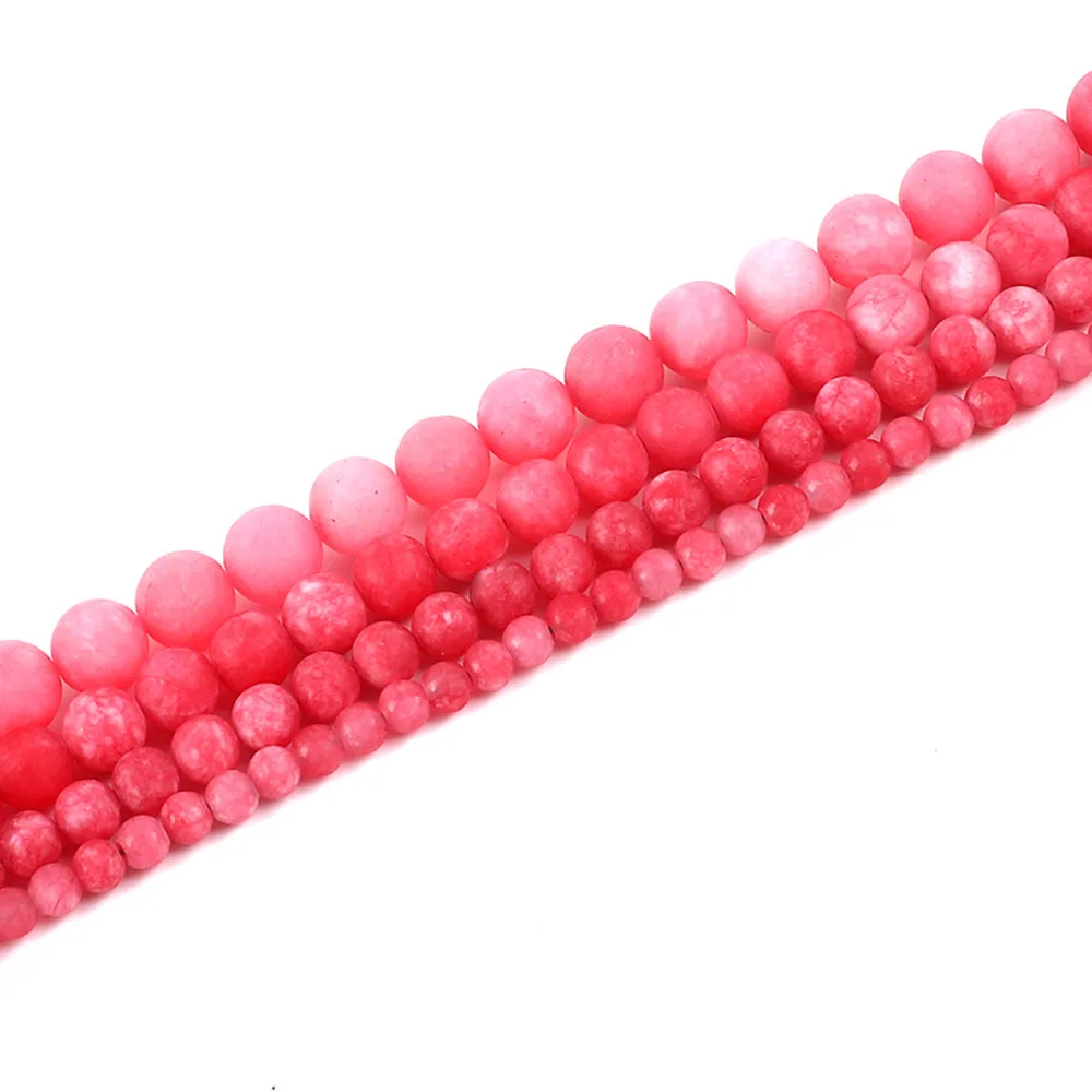 Горячая продажа 6/8/10/12 мм матовые красные полосы Rhodochrosite круглые каменные бусины