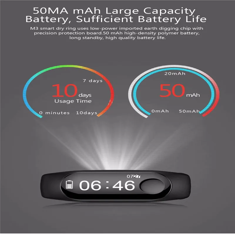 Band M3 фитнес-трекер умный Браслет 0,7" OLED сенсорный экран 50 м водонепроницаемый смарт-браслет PK M2 M4 F1ID115