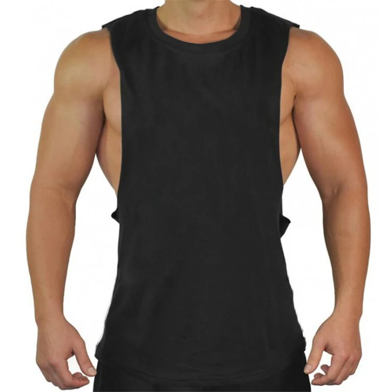 

New solid Bodybuilding Stringer Tank Tops Mens Cotton Sportwear Tanktops vest Fitness Men gyms Clothing sleeveless shirt