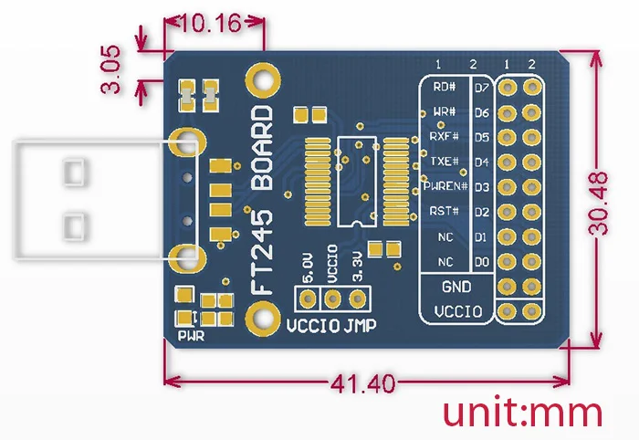FT245 USB плата FIFO (Тип A) usb для параллельного соединения Интерфейс с Тип разъём