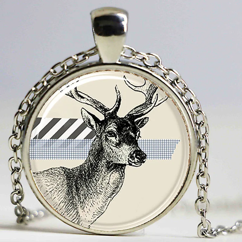 Ожерелье с оленем Винтажные Ювелирные изделия в лесу ювелирные животными