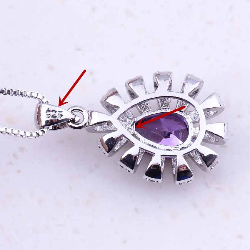 Великолепные наборы ювелирных изделий из стерлингового серебра с фиолетовыми