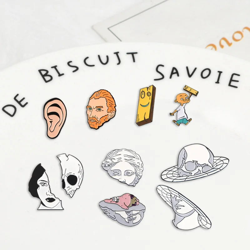 

Combined cartoon Denim Enamel pins Couple friendship a pair Badges Brooches Fashion Gifts for companion Jewelry wholesale