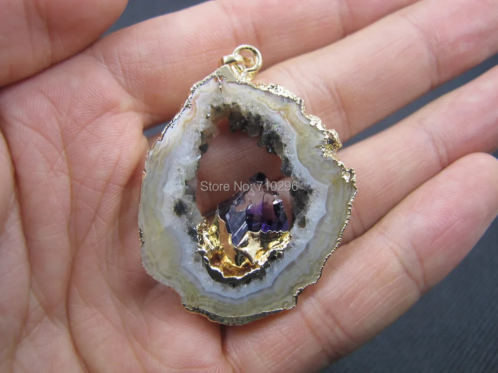 

Высокое качество Geode drusy Agat e Slice друзовидный Камень Подвеска 5 шт./лот Золотая подвеска ожерелье