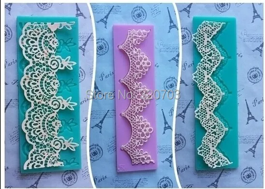 3 шт./лот три вида цветов силиконовая кружевная форма для торта украшения кексов