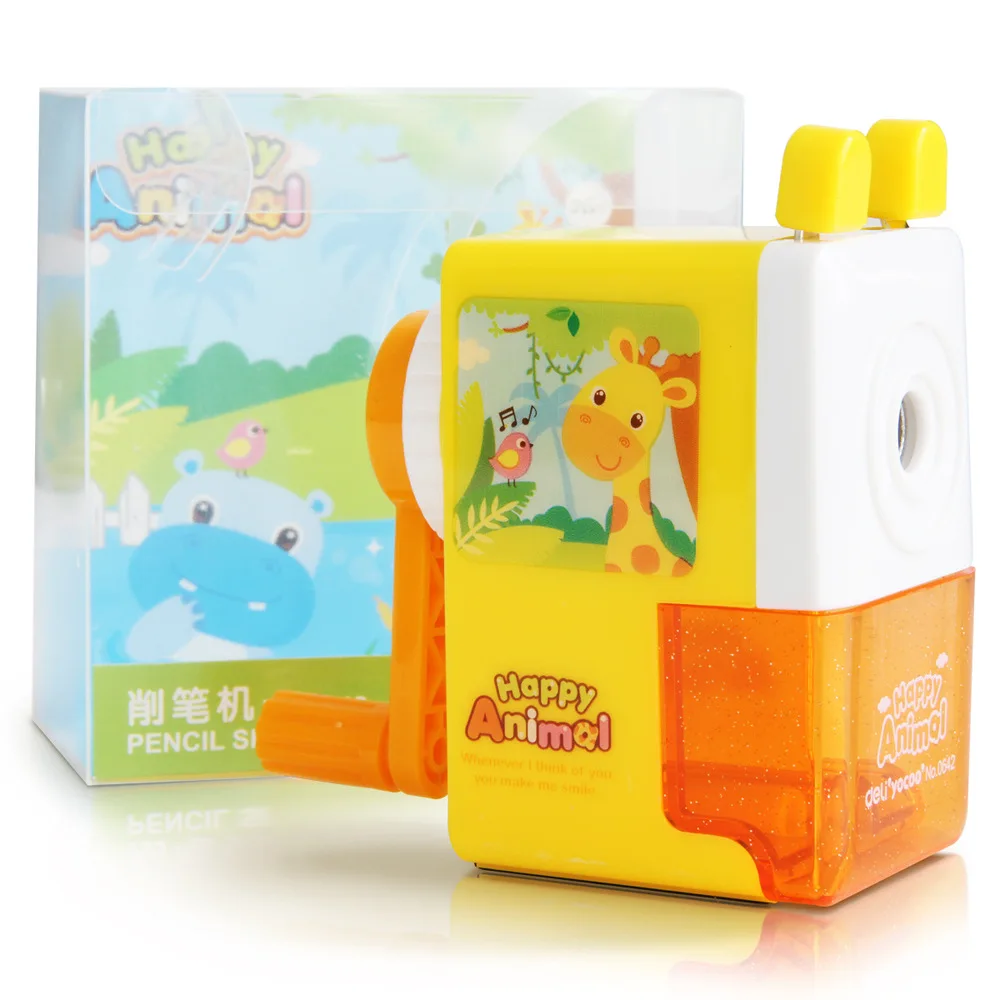 Deli 0642 students hand pencil sharpener genuine 90*42*50mm mechanical plastic Manual labor saving School supplies student used |