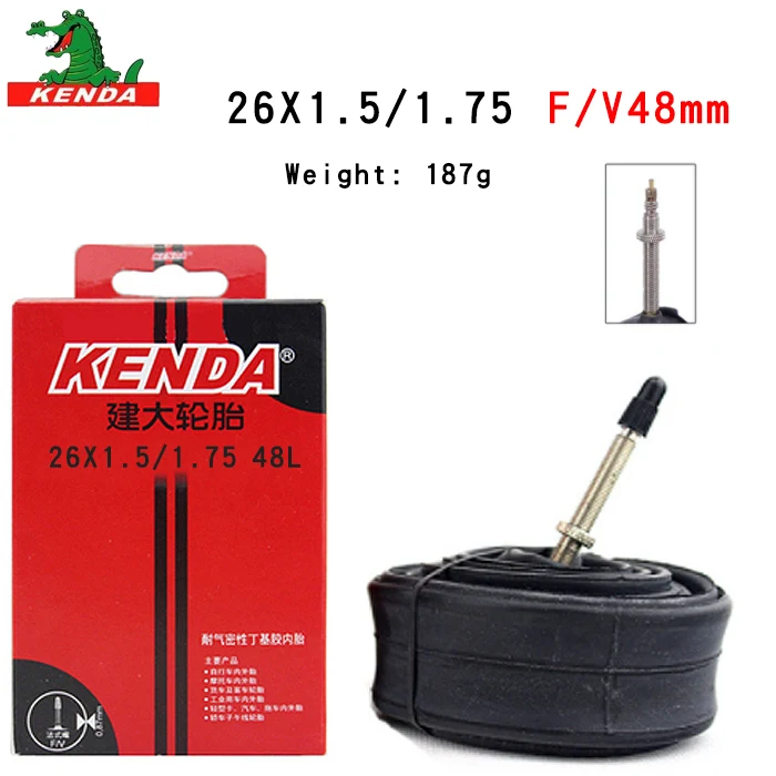 26 X 1.5-1.75 FV48mm Kenda камера велосипедной шины горный велосипед трубки шины 26*1,5 1,75 1,95 2,125 S/V F/V велосипедные запчасти Бутилкаучуковая камера - Цвет: 26 X 1.5-1.75 FV48mm
