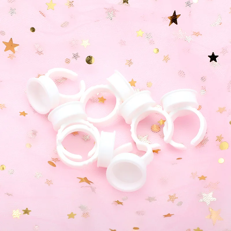 100pcs/Set Adhesive Eyelash Pallet Holder Set Disposable Glue Ring for Extension Tattoo Pigment | Красота и здоровье