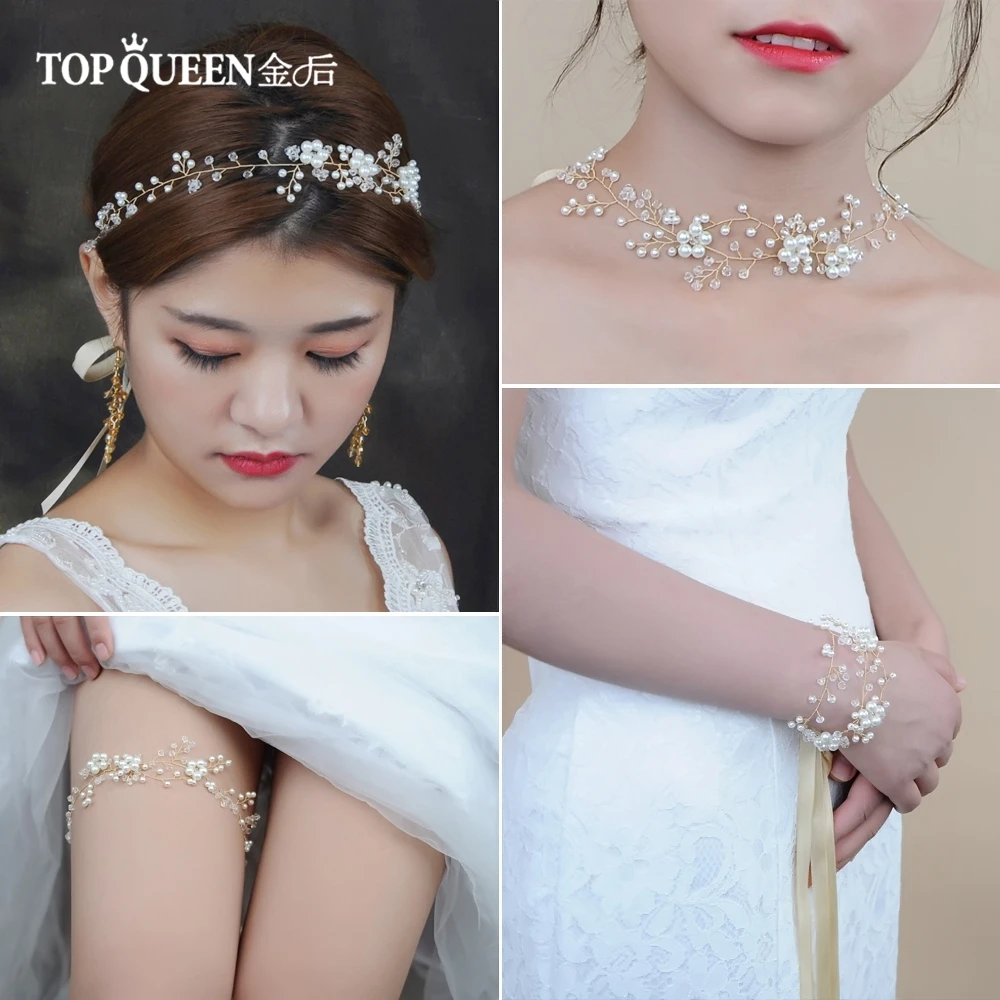 TOPQUEEN SH126 Свадебные пряжкой золотого цвета женские пояса с свадебное платье с жемчугом, с поясом со стразами на свадьбу платье для взрослых с поясом и цветами для девочек