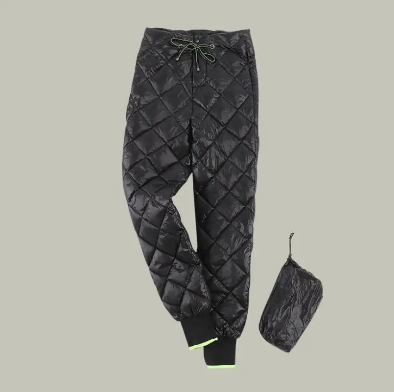 Women White duck down pants 2019 winter new fashion warm high waist trousers solid big size loose casual style gx1628 | Женская одежда