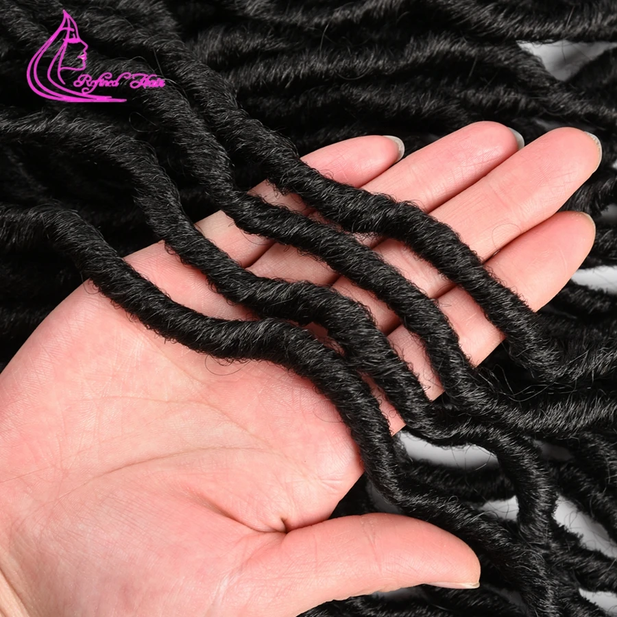 Утонченные волосы богиня Faux locs CURLY вязанные косички Омбре коричневые плетеные 18