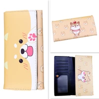 neko atsume cat backyard shiba inu cute cartoon animal cats dogs anime students men women long wallet card holder purse package