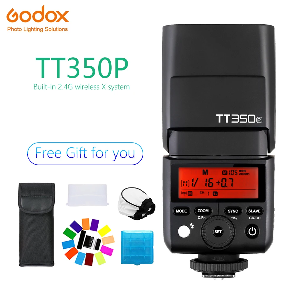 Godox Mini TT350 TT350P Вспышка Speedlite TTL HSS 1/8000s 2 4G Беспроводная камера фотография для Pentax K70
