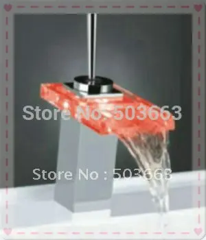 LED Battery Power 3 Colors Bathroom Sink Mixer Tap Faucet CM0216 lamp | Дом и сад