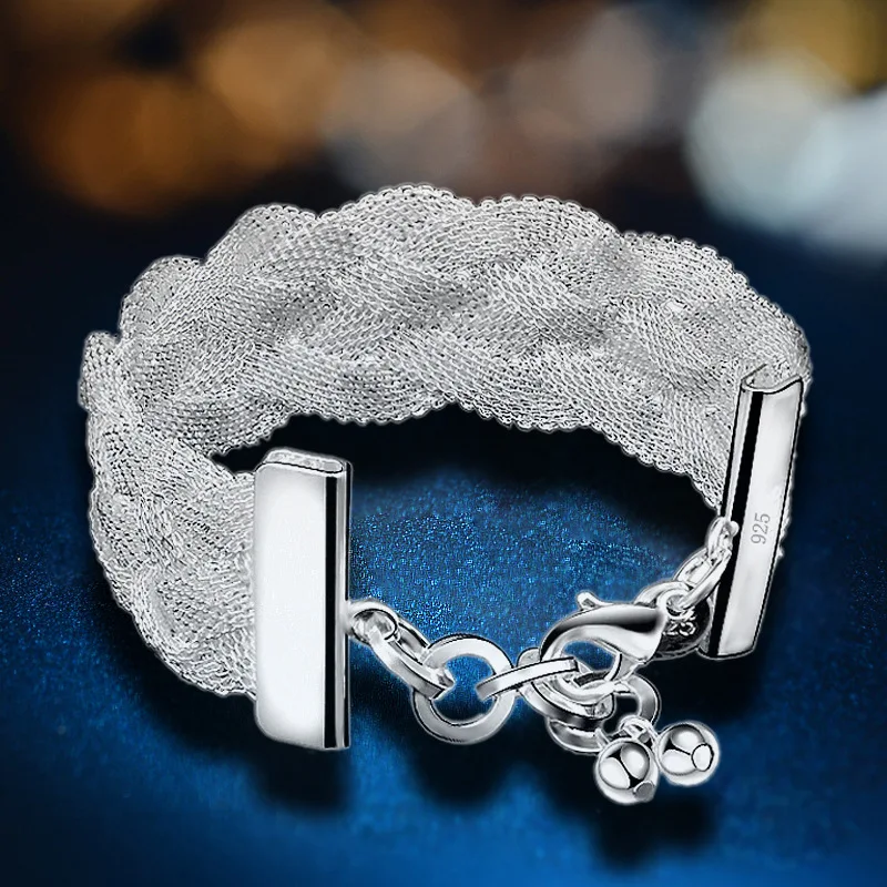XIYANIKE NewArrival Big Brand 2017 Sterling Silver Hot Sale Net Weaving Bracelet For Women bracelets &amp bangles Pulseira VBS4016 |